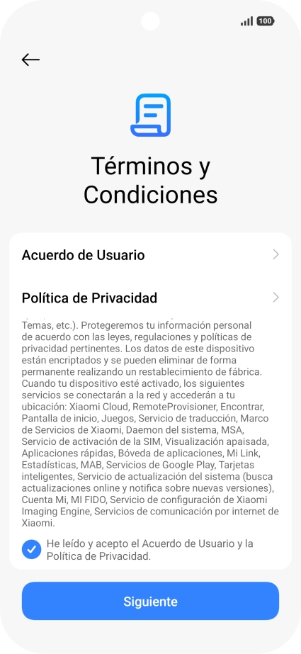 Pulsa Siguiente.