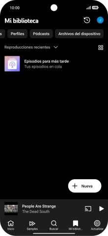 Pulsa una categoría y desplázate al archivo de música deseado.