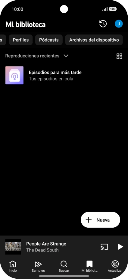 Pulsa una categoría y desplázate al archivo de música deseado.