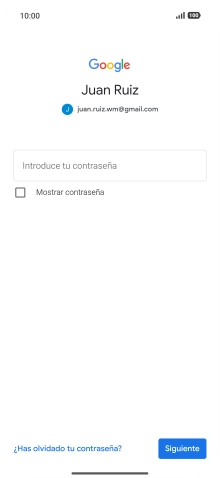 Pulsa Introduce tu contraseña e introduce la contraseña de tu cuenta de Google.