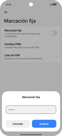 Introduce el código PIN2 y pulsa Aceptar. Introduce el código PIN2 y pulsa Aceptar.