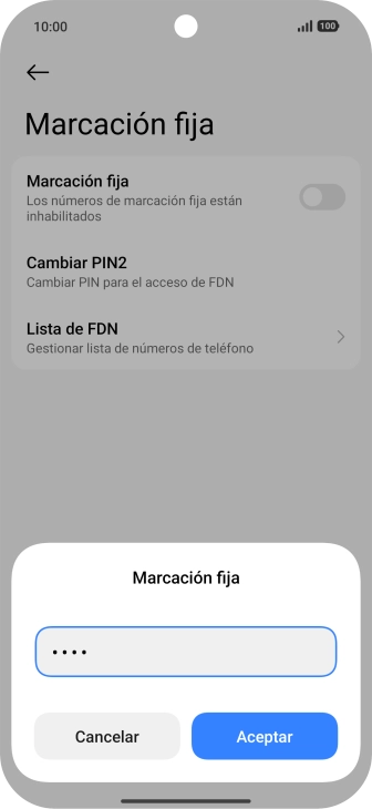 Introduce el código PIN2 y pulsa Aceptar. Introduce el código PIN2 y pulsa Aceptar.