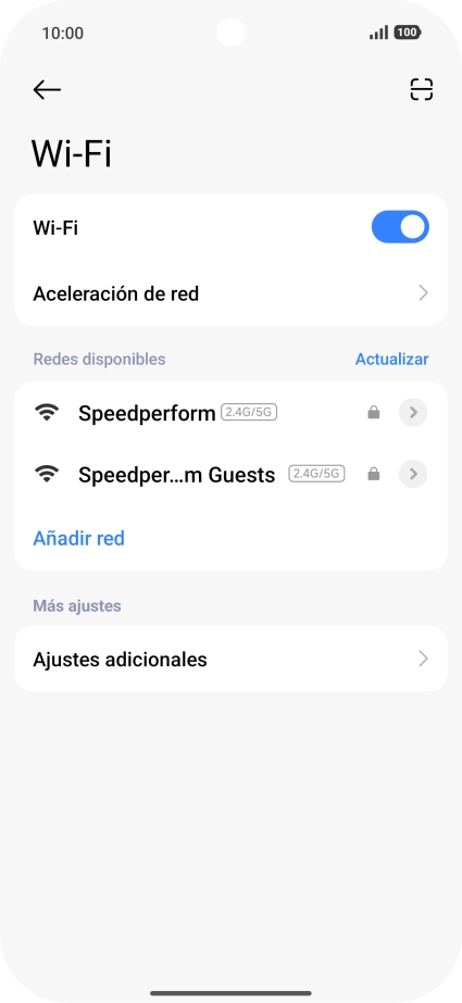 Pulsa la red deseada. Pulsa la red deseada.