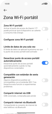 Pulsa Configurar zona Wi-Fi portátil. Pulsa Configurar zona Wi-Fi portátil.
