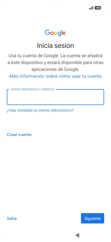 Sigue las indicaciones de la pantalla para terminar la activación.