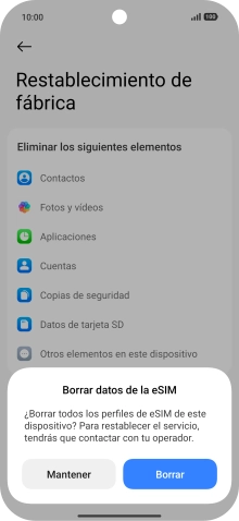Pulsa el ajuste deseado. Pulsa el ajuste deseado.