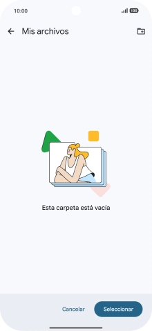 Si deseas crear una nueva carpeta, pulsa el icono de nueva carpeta y sigue las indicaciones de la pantalla para crearla. Si deseas crear una nueva carpeta, pulsa el icono de nueva carpeta y sigue las indicaciones de la pantalla para crearla.