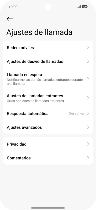 Pulsa Ajustes de desvío de llamadas. Pulsa Ajustes de desvío de llamadas.