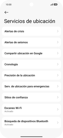 Pulsa Precisión de la ubicación. Pulsa Precisión de la ubicación.