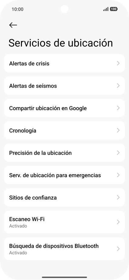 Pulsa Precisión de la ubicación. Pulsa Precisión de la ubicación.