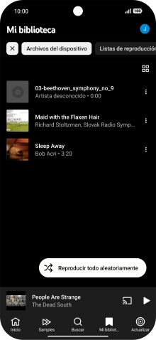 Pulsa el archivo de música deseado.