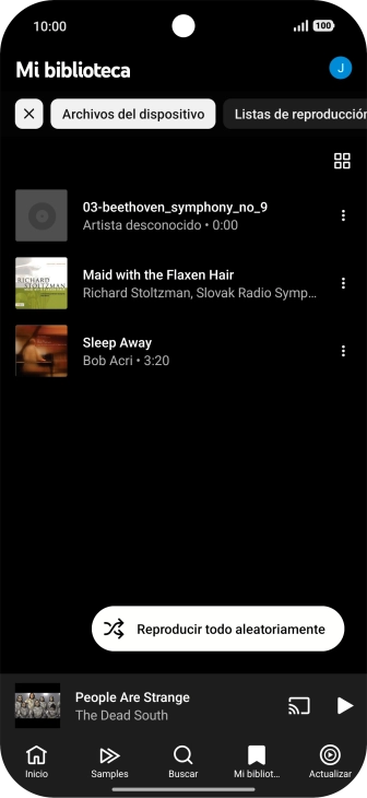 Pulsa el archivo de música deseado.