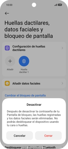 Pulsa Cerrar e introduce el código de seguridad extra que has creado anteriormente. Pulsa Cerrar e introduce el código de seguridad extra que has creado anteriormente.