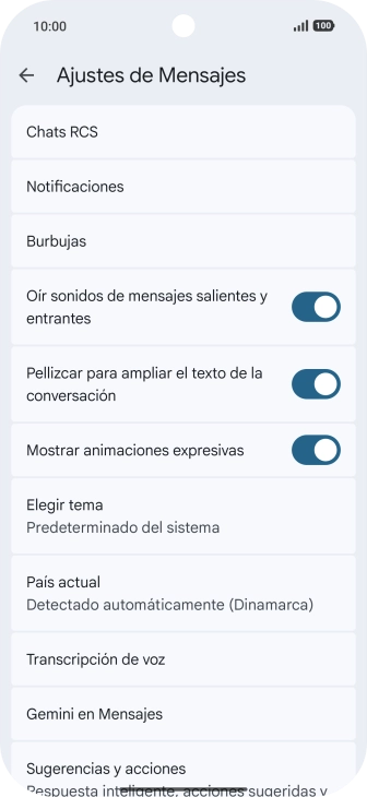 Pulsa Gemini en Mensajes. Pulsa Gemini en Mensajes.