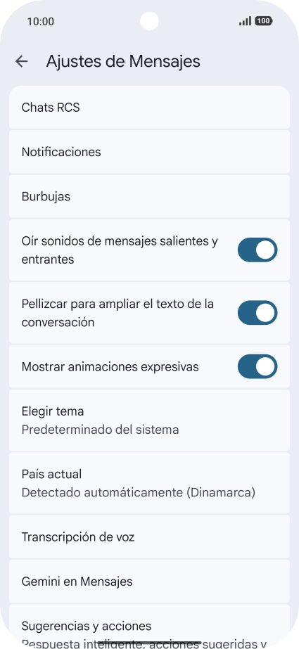 Pulsa Gemini en Mensajes. Pulsa Gemini en Mensajes.
