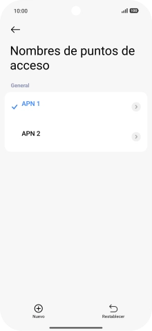 Pulsa la conexión de datos deseada para activarla. Pulsa la conexión de datos deseada para activarla.