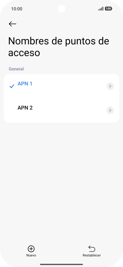 Pulsa la conexión de datos deseada para activarla. Pulsa la conexión de datos deseada para activarla.