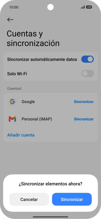 Si activas la función, pulsa Sincronizar. Si activas la función, pulsa Sincronizar.