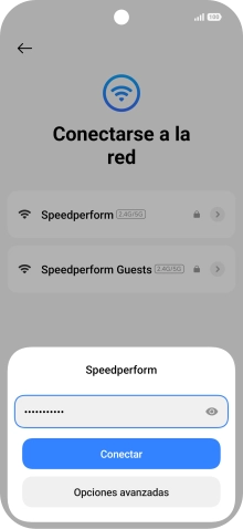 Introduce la contraseña de la red wifi y pulsa Conectar.