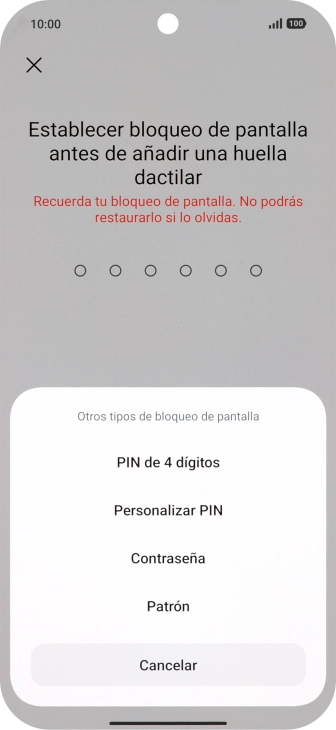 Pulsa el código de seguridad deseado y sigue las indicaciones de la pantalla para crear un código de seguridad del teléfono adicional. Pulsa el código de seguridad deseado y sigue las indicaciones de la pantalla para crear un código de seguridad del teléfono adicional.
