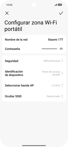 Pulsa Nombre de la red e introduce el nombre deseado de la conexión wifi Pulsa Nombre de la red e introduce el nombre deseado de la conexión wifi