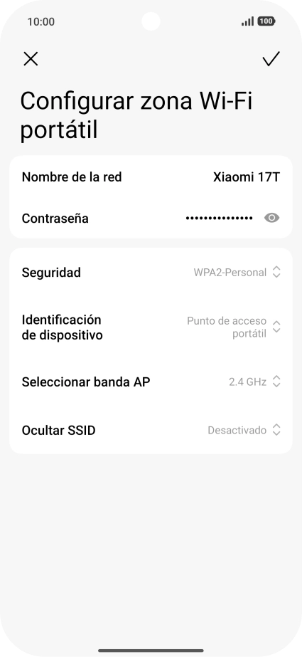 Pulsa Nombre de la red e introduce el nombre deseado de la conexión wifi Pulsa Nombre de la red e introduce el nombre deseado de la conexión wifi