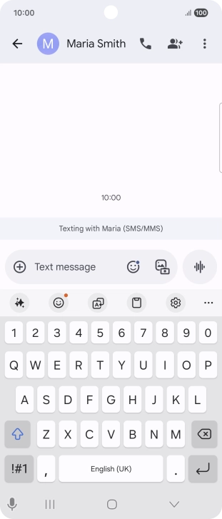 Select an existing conversation or create a new message and press the AI icon.