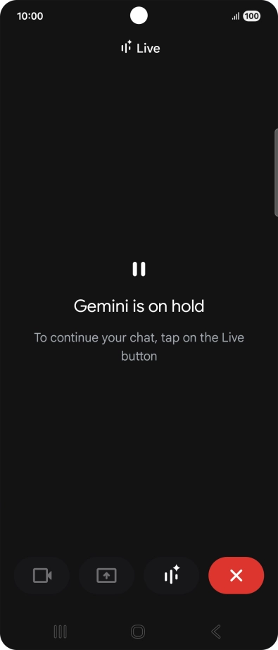 To resume the conversation, press the resume icon.