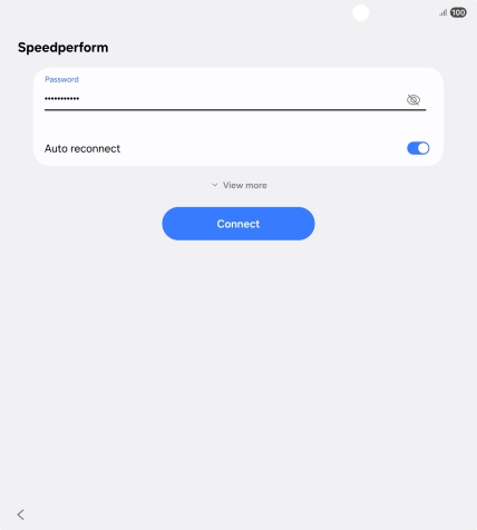 Key in the password for the Wi-Fi network and press Connect.