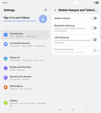 Press Mobile Hotspot.