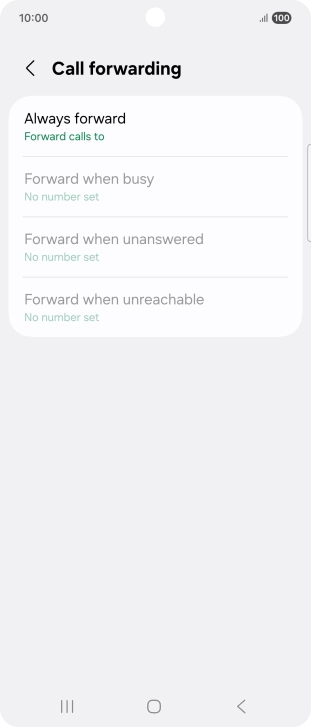 Press the required divert type.