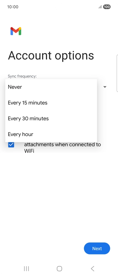 Press the required setting.