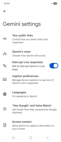 Follow the instructions on the screen to select the required settings.