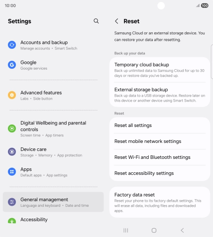 Press Reset mobile network settings.