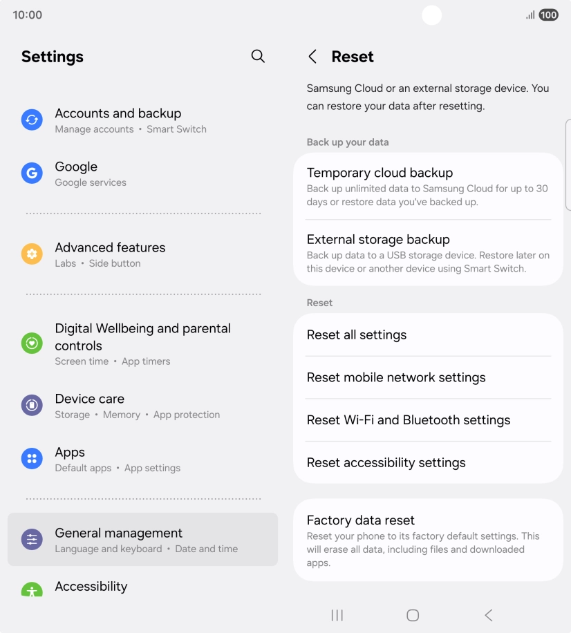 Press Reset mobile network settings.