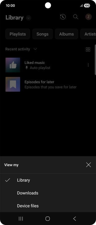 Press the required category and go to the required audio file.