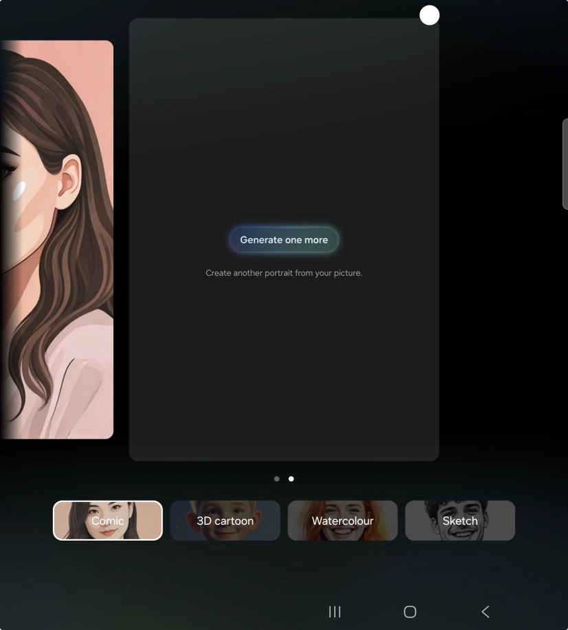Press Generate one more to generate a new photo suggestion.