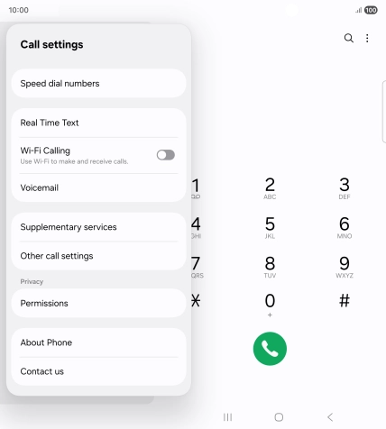 Press Supplementary services.