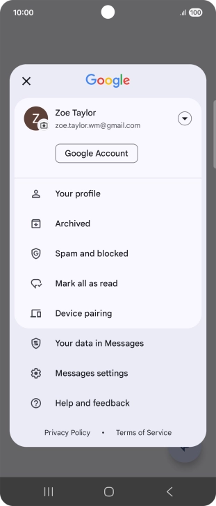 Press Messages settings.