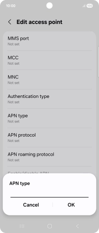 Key in default and press OK.
