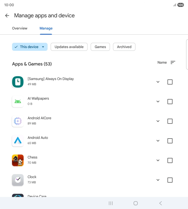 Press the required app.