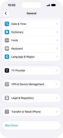 Press Transfer or Reset iPhone.