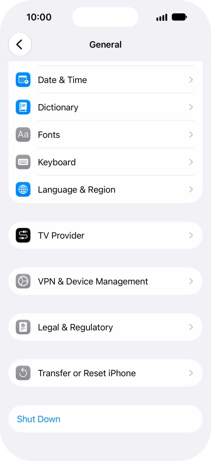 Press Transfer or Reset iPhone.