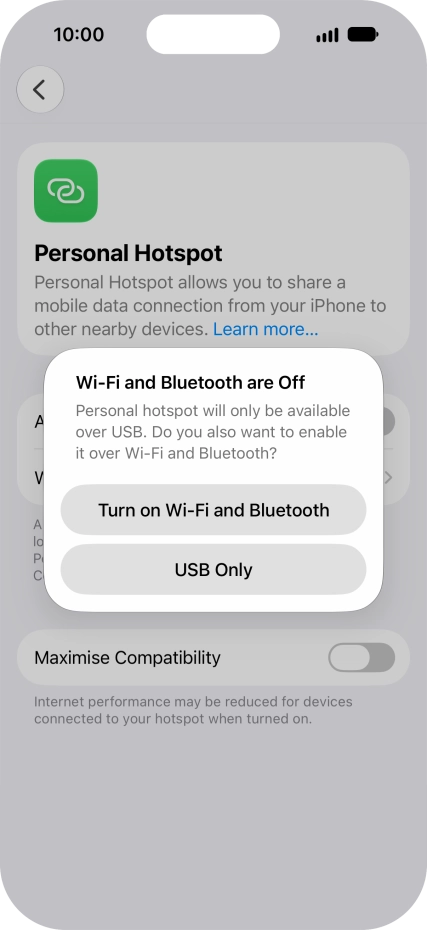 If Wi-Fi is turned off, press Turn on Wi-Fi and Bluetooth.
