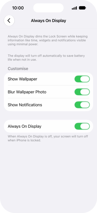 Press the indicator next to 
