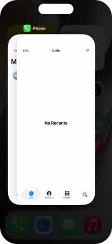 Slide upwards on the required application to end it.