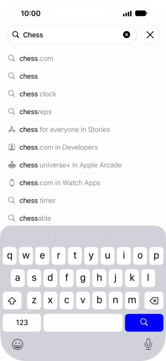 Press the search icon.