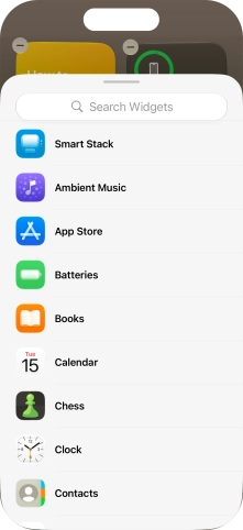 Press the required widget.