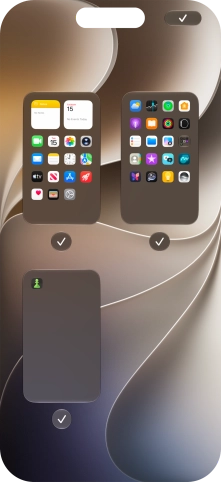 Press the fields below the required home screen pages to select or deselect them.