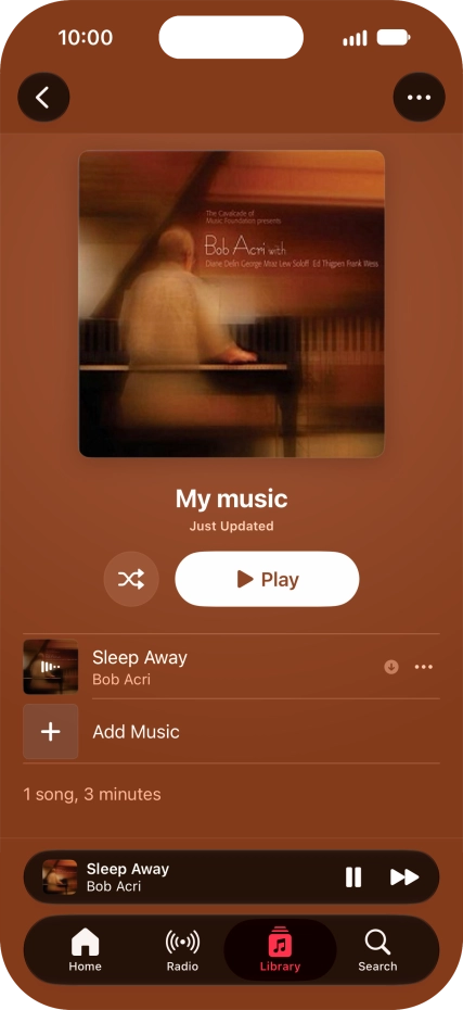 Press the song title.